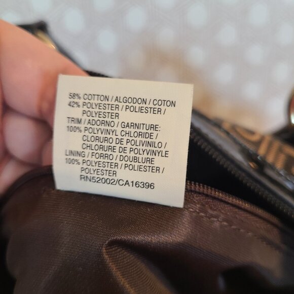 Liz Claiborne Set - Barrel Bag and Wallet - Brown and Cream Logo - Picture 14 of 14